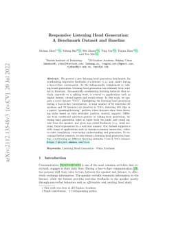 Responsive Listening Head Generation: A Benchmark Dataset and Baseline