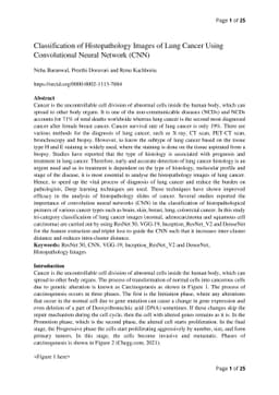 Classification of Histopathology Images of Lung Cancer Using
  Convolutional Neural Network (CNN)