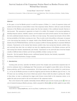 Survival Analysis of the Compressor Station Based on Hawkes Process with
  Weibull Base Intensity