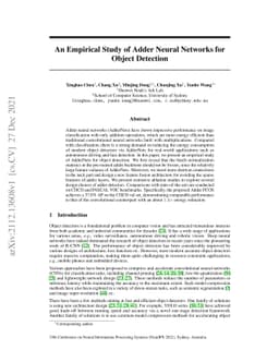 An Empirical Study of Adder Neural Networks for Object Detection