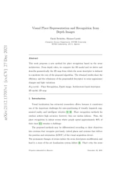 Visual Place Representation and Recognition from Depth Images