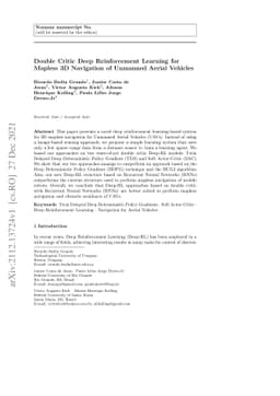 Double Critic Deep Reinforcement Learning for Mapless 3D Navigation of
  Unmanned Aerial Vehicles
