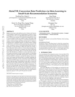 MetaCVR: Conversion Rate Prediction via Meta Learning in Small-Scale
  Recommendation Scenarios
