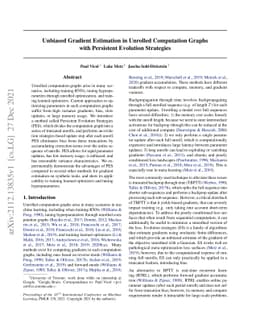 Unbiased Gradient Estimation in Unrolled Computation Graphs with
  Persistent Evolution Strategies