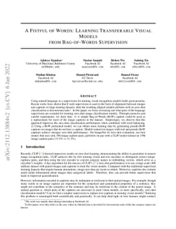 A Fistful of Words: Learning Transferable Visual Models from
  Bag-of-Words Supervision