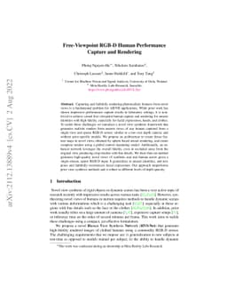 Free-Viewpoint RGB-D Human Performance Capture and Rendering