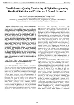 Non-Reference Quality Monitoring of Digital Images using Gradient
  Statistics and Feedforward Neural Networks