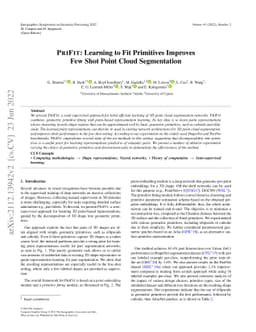 PriFit: Learning to Fit Primitives Improves Few Shot Point Cloud
  Segmentation