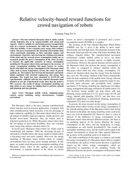 Relative velocity-based reward functions for crowd navigation of robots