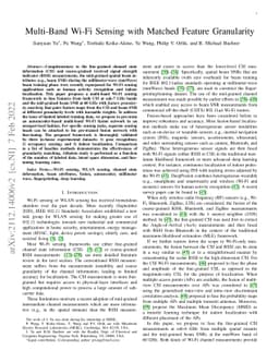 Multi-Band Wi-Fi Sensing with Matched Feature Granularity