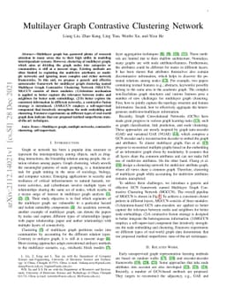 Multilayer Graph Contrastive Clustering Network