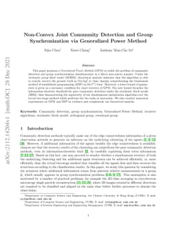 Non-Convex Joint Community Detection and Group Synchronization via
  Generalized Power Method