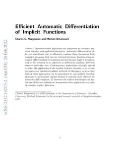 Efficient Automatic Differentiation of Implicit Functions