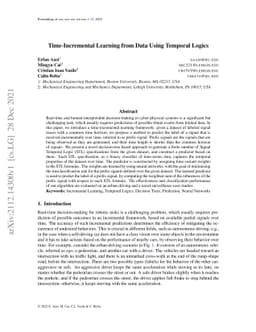 Time-Incremental Learning from Data Using Temporal Logics