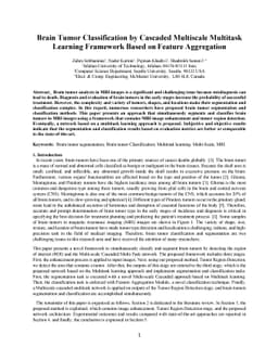 Brain Tumor Classification by Cascaded Multiscale Multitask Learning
  Framework Based on Feature Aggregation