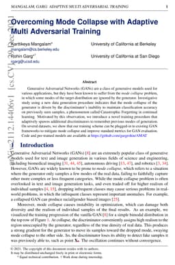 Overcoming Mode Collapse with Adaptive Multi Adversarial Training