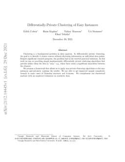 Differentially-Private Clustering of Easy Instances