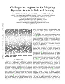 Challenges and Approaches for Mitigating Byzantine Attacks in Federated
  Learning