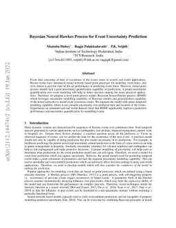 Bayesian Neural Hawkes Process for Event Uncertainty Prediction