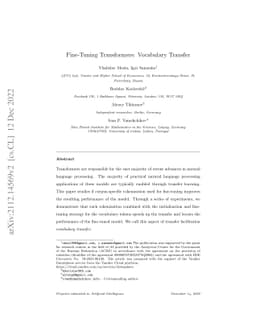 Fine-Tuning Transformers: Vocabulary Transfer