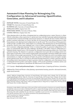 Automated Urban Planning for Reimagining City Configuration via
  Adversarial Learning: Quantification, Generation, and Evaluation