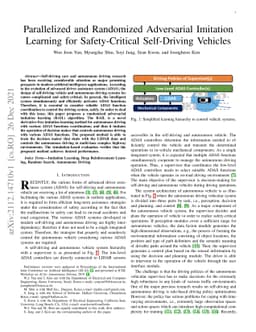 Parallelized and Randomized Adversarial Imitation Learning for
  Safety-Critical Self-Driving Vehicles