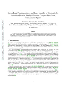 Strong Local Nondeterminism and Exact Modulus of Continuity for
  Isotropic Gaussian Random Fields on Compact Two-Point Homogeneous Spaces