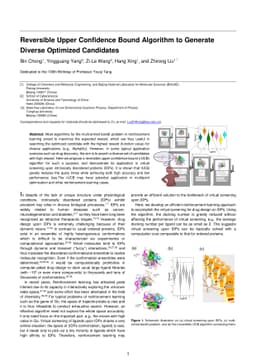 Reversible Upper Confidence Bound Algorithm to Generate Diverse
  Optimized Candidates