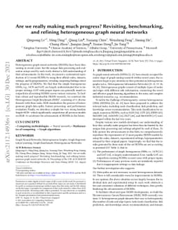 Are we really making much progress? Revisiting, benchmarking, and
  refining heterogeneous graph neural networks