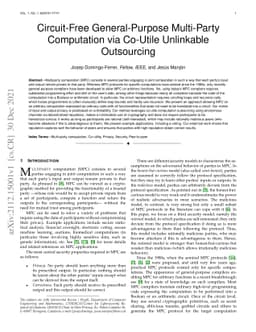 Circuit-Free General-Purpose Multi-Party Computation via Co-Utile
  Unlinkable Outsourcing