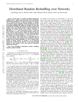 Distributed Random Reshuffling over Networks