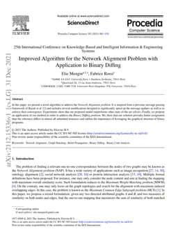 Improved Algorithm for the Network Alignment Problem with Application to
  Binary Diffing