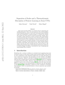 Separation of Scales and a Thermodynamic Description of Feature Learning
  in Some CNNs