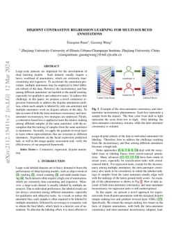 Disjoint Contrastive Regression Learning for Multi-Sourced Annotations