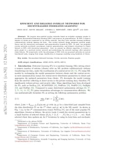 Efficient and Reliable Overlay Networks for Decentralized Federated
  Learning