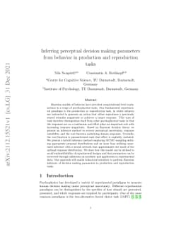 Inferring perceptual decision making parameters from behavior in
  production and reproduction tasks