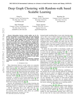 Scalable Deep Graph Clustering with Random-walk based Self-supervised
  Learning