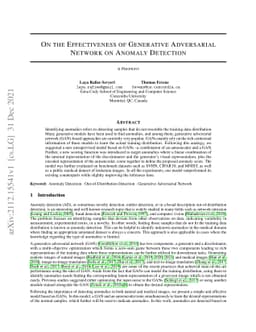 on the effectiveness of generative adversarial network on anomaly
  detection