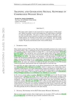 Training and Generating Neural Networks in Compressed Weight Space