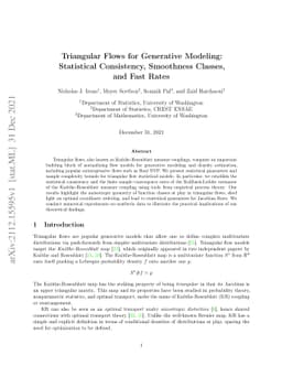 Triangular Flows for Generative Modeling: Statistical Consistency,
  Smoothness Classes, and Fast Rates