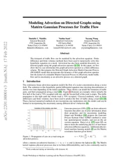 Modeling Advection on Directed Graphs using Matérn Gaussian Processes
  for Traffic Flow