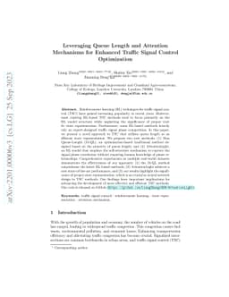 Leveraging Queue Length and Attention Mechanisms for Enhanced Traffic
  Signal Control Optimization