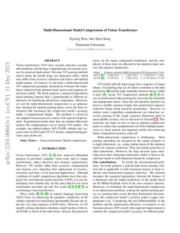 Multi-Dimensional Model Compression of Vision Transformer