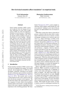 How do lexical semantics affect translation? An empirical study