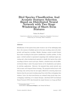 Bird Species Classification And Acoustic Features Selection Based on
  Distributed Neural Network with Two Stage Windowing of Short-Term Features