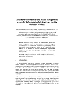An automatized Identity and Access Management system for IoT combining
  Self-Sovereign Identity and smart contracts