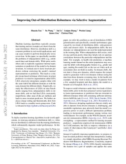 Improving Out-of-Distribution Robustness via Selective Augmentation