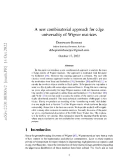 A new combinatorial approach for edge universality of Wigner matrices