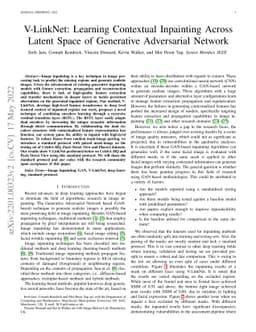 V-LinkNet: Learning Contextual Inpainting Across Latent Space of
  Generative Adversarial Network