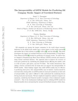 The Interpretability of LSTM Models for Predicting Oil Company Stocks:
  Impact of Correlated Features